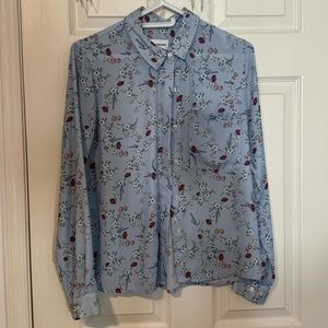 Frank and oak floral button button down shirt